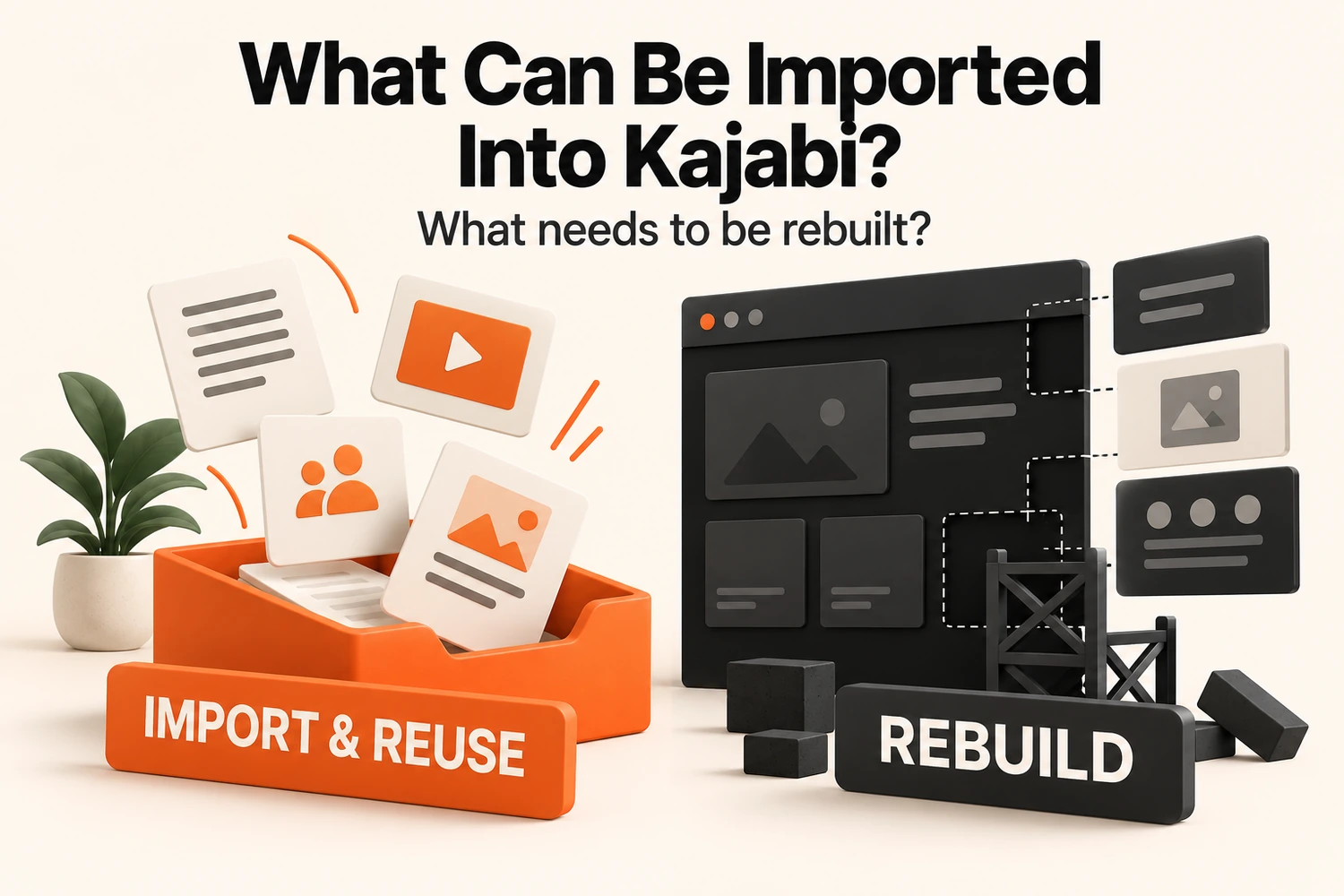 Import and reuse contact data and content, then rebuild pages and workflows in Kajabi